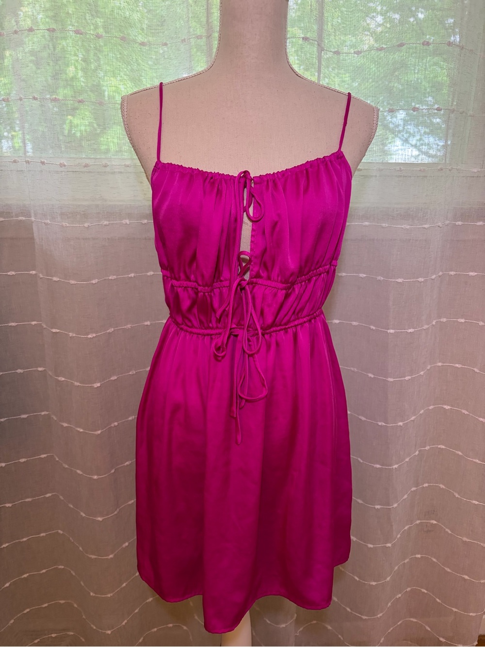 Free People Meant To Be Satin Tie-Front Mini Slip Dress